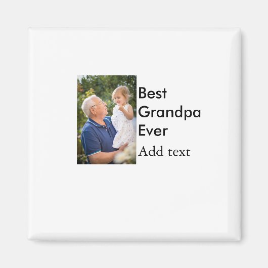 最高のGrandpa ever add photo nameクラシックエレガント マグネット (正面)