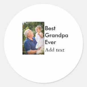 最高のGrandpa ever add photo nameクラシックエレガント ラウンドシール