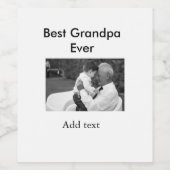 最高のGrandpa ever add photo nameクラシックエレガント ワインラベル (シングルラベル)