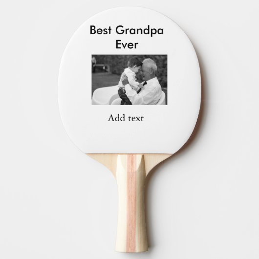 最高のGrandpa ever add photo nameクラシックエレガント 卓球ラケット (正面)