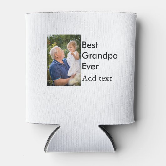 最高のGrandpa ever add photo nameクラシックエレガント 缶クーラー (正面)