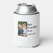 最高のGrandpa ever add photo nameクラシックエレガント 缶クーラー (缶裏面)