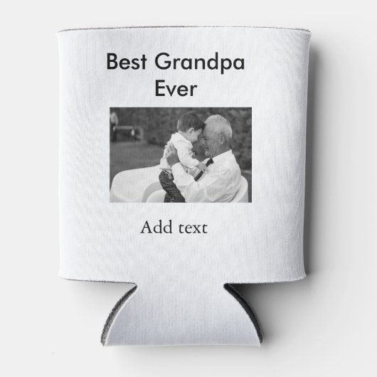 最高のGrandpa ever add photo nameクラシックエレガント 缶クーラー (正面)