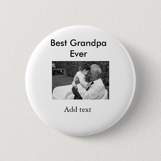 最高のGrandpa ever add photo nameクラシックエレガント 缶バッジ (正面)
