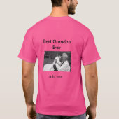 最高のGrandpa ever add photo nameクラシックエレガント Tシャツ (裏面)