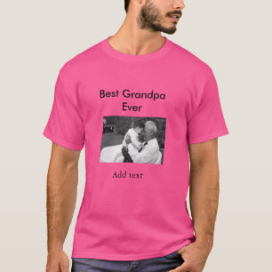 最高のGrandpa ever add photo nameクラシックエレガント Tシャツ