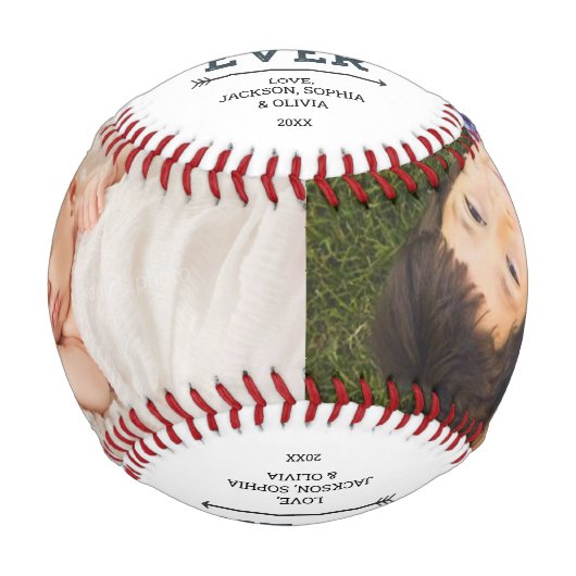 最高のGrandpa Ever Arrowsカスタム写真パーソナライズされたPhoto 野球ボール (正面)