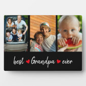 最高のGrandpa Ever Black 3フォトカスタム フォトプラーク (正面)