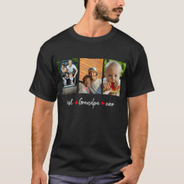 最高のGrandpa Ever Black 3フォトカスタム Tシャツ