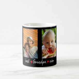 最高のGrandpa Ever Black 4フォトカスタム コーヒーマグカップ