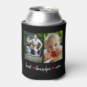 最高のGrandpa Ever Black 4フォトカスタム 缶クーラー