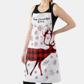 最高のGrandpa Ever Christmas deer red plaid エプロン (インサイチュ)