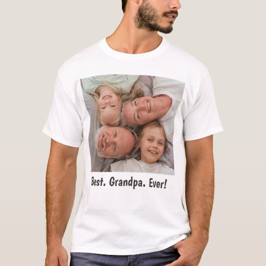 最高のGrandpa Ever Family Photo T-Shirt Tシャツ (正面)