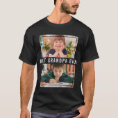 最高のGrandpa Ever Grandkids 2 Photo Collage Black Tシャツ (正面)