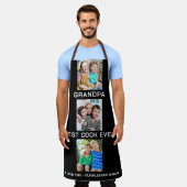 最高のGrandpa Ever Grandkids 3 Photo Collage Black エプロン (着用した状態)