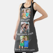 最高のGrandpa Ever Grandkids 3 Photo Collage Gray エプロン (インサイチュ)