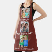 最高のGrandpa Ever Grandkids 3 Photo Collage Maroon エプロン (インサイチュ)