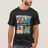 最高のGrandpa Ever Grandkids 4 Photo Collage Black Tシャツ (正面)
