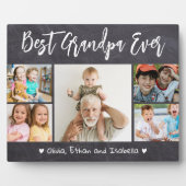 最高のGrandpa Ever Grandkids 5 Photo Chalkboard フォトプラーク (正面)