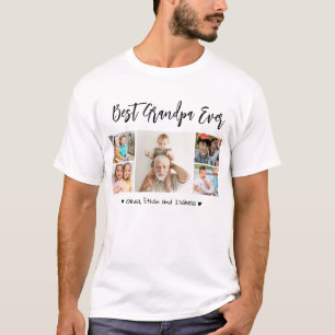 最高のGrandpa Ever Grandkids 5 Photo Collage Tシャツ