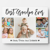 最高のGrandpa Ever Grandkids 5 Photo Collage White フォトプラーク (正面)