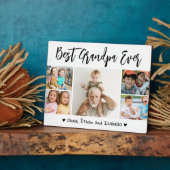最高のGrandpa Ever Grandkids 5 Photo Collage White フォトプラーク (側面)
