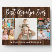 最高のGrandpa Ever Grandkids 5 Photo Collage Wood フォトプラーク (正面)