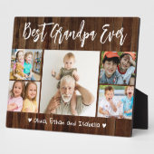 最高のGrandpa Ever Grandkids 5 Photo Collage Wood フォトプラーク (側面)