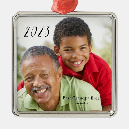 最高のGrandpa Ever Grandparent's Day写真 メタルオーナメント (正面)