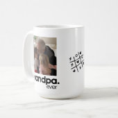 最高のGrandpa Ever Large Photo Mag コーヒーマグカップ (正面左)