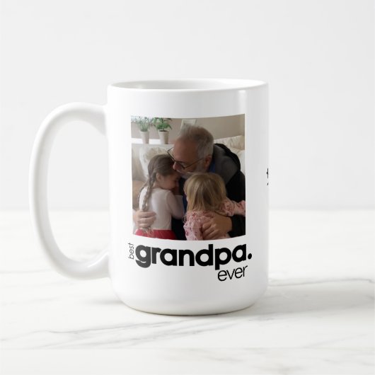 最高のGrandpa Ever Large Photo Mag コーヒーマグカップ (左)
