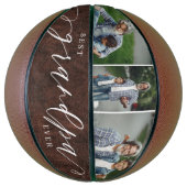 最高のGrandpa Ever Leather Father's Day写真ギフト バスケットボール (縦)