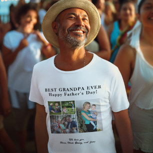 最高のGrandpa Ever love you photo collage Tシャツ