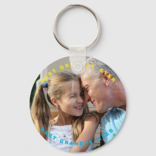 最高のGRANDPA EVER PHOTO パーソナライズされた KEYCHAIN キーホルダー