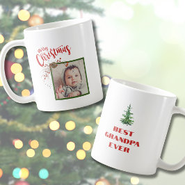 最高のGrandpa Ever Photo Christmas Mag for Grandpa コーヒーマグカップ