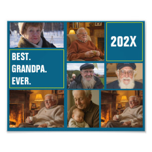 最高のGrandpa Ever Photo Collageとカスタム文字 フォトプリント