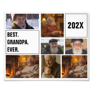 最高のGrandpa Ever Photo Collageとカスタム文字 フォトプリント