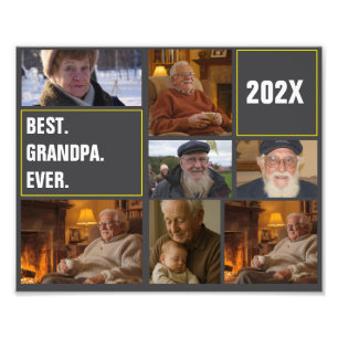 最高のGrandpa Ever Photo Collageとカスタム文字 フォトプリント