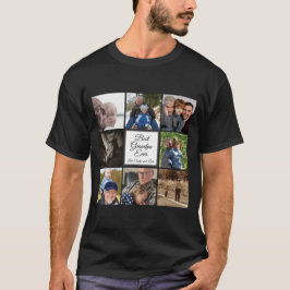 最高のgrandpa ever photo collageカスタム文字 tシャツ