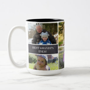 最高のGrandpa Ever Photo Collageカスタム ツートーンマグカップ