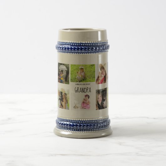 最高のGrandpa Ever Photo Collage孫Mag ビールジョッキ (中央)