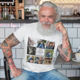 最高のGrandpa ever photo collage白カスタム文字 Tシャツ