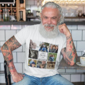 最高のGrandpa ever photo collage白カスタム文字 Tシャツ