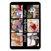 最高のGrandpa Ever Photo Collage in Black モダン マグネット (縦)