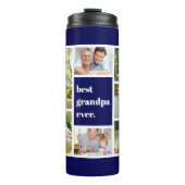 最高のGrandpa Ever Photo Collage Navy Blue White タンブラー (正面)