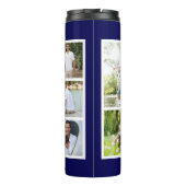 最高のGrandpa Ever Photo Collage Navy Blue White タンブラー (裏面)
