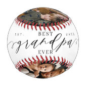 最高のGrandpa Ever Script Faters Day Photo Collage 野球ボール (裏面)