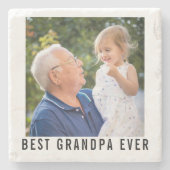 最高のGrandpa Ever Si祖父とベビー写真 ストーンコースター (正面)