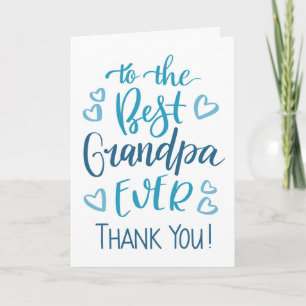 最高のGrandpa Ever Thank youタイポグラフィin Blue カード