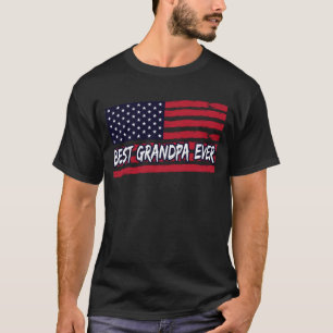 最高のGrandpa Ever UsフラッグGrandpa Faters Day Gift Tシャツ